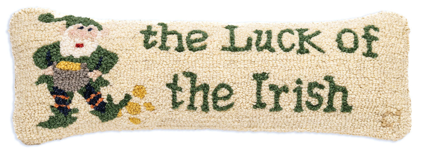 Luck of the Irish - 8" X 24" Hooked Wool Pillow