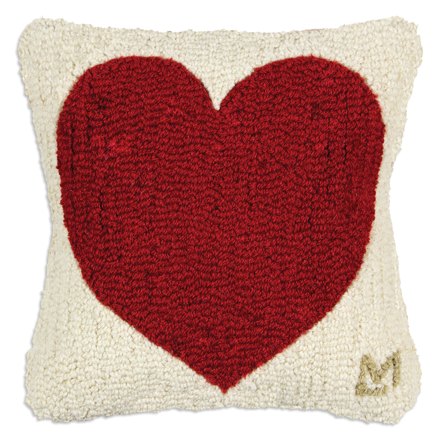 Hooked Wool Pillow Have A Heart 14 x 14 Chandler 4 Corners