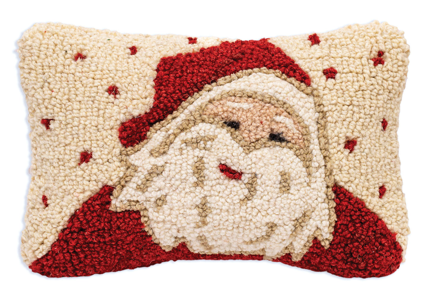 Sweet Santa - 8" X 12" Hooked Wool Pillow