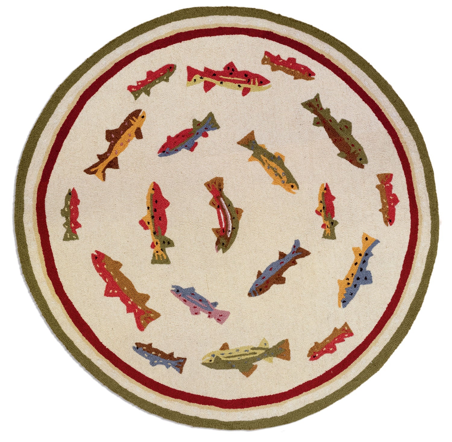 Hooked Wool Rug - Summer Trout