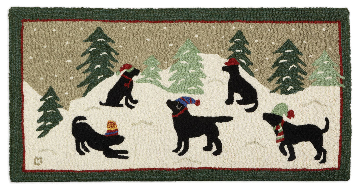 Hounds in Winter Hats - 2' X 4' Rug