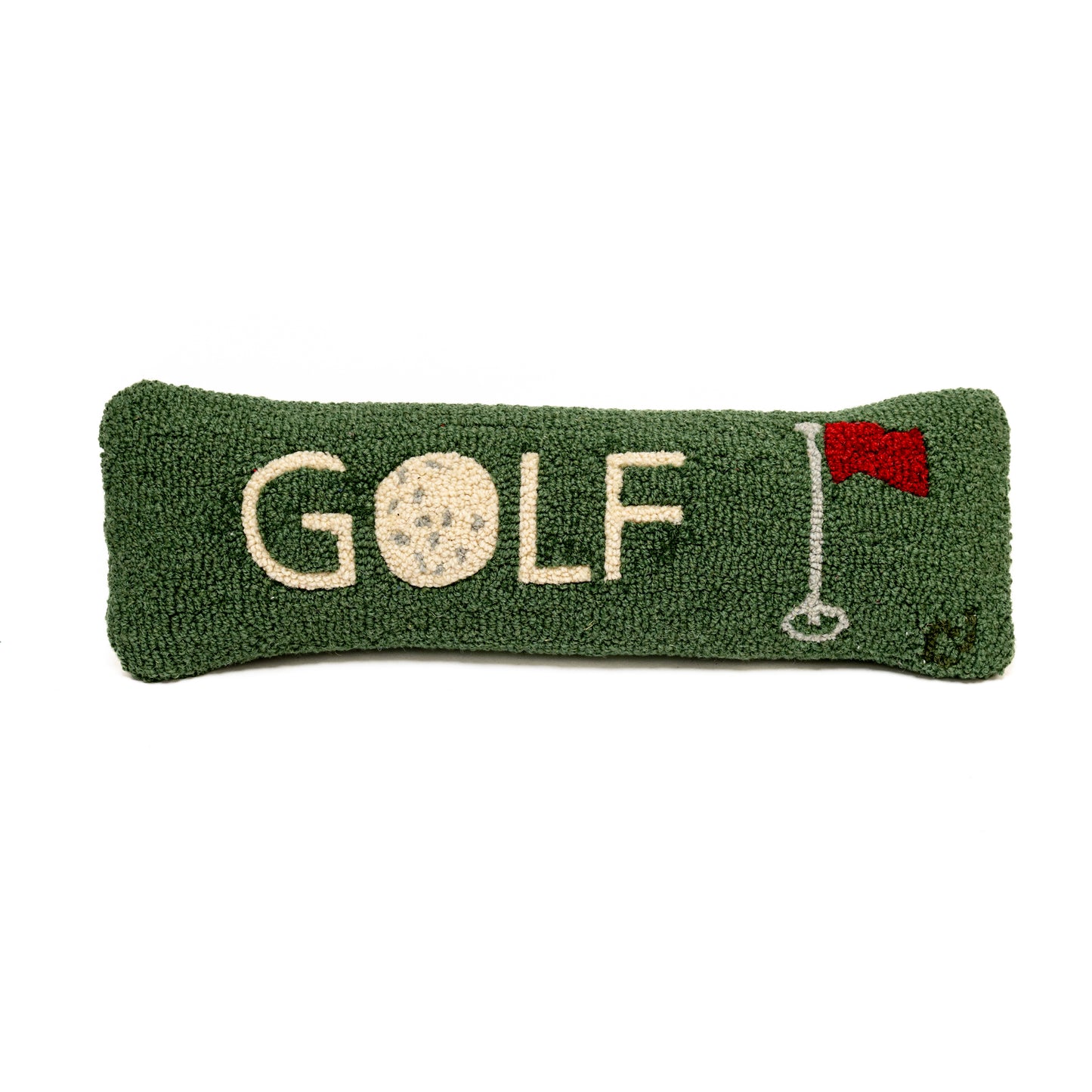 Golf 8" x 24" Hooked Wool Pillow