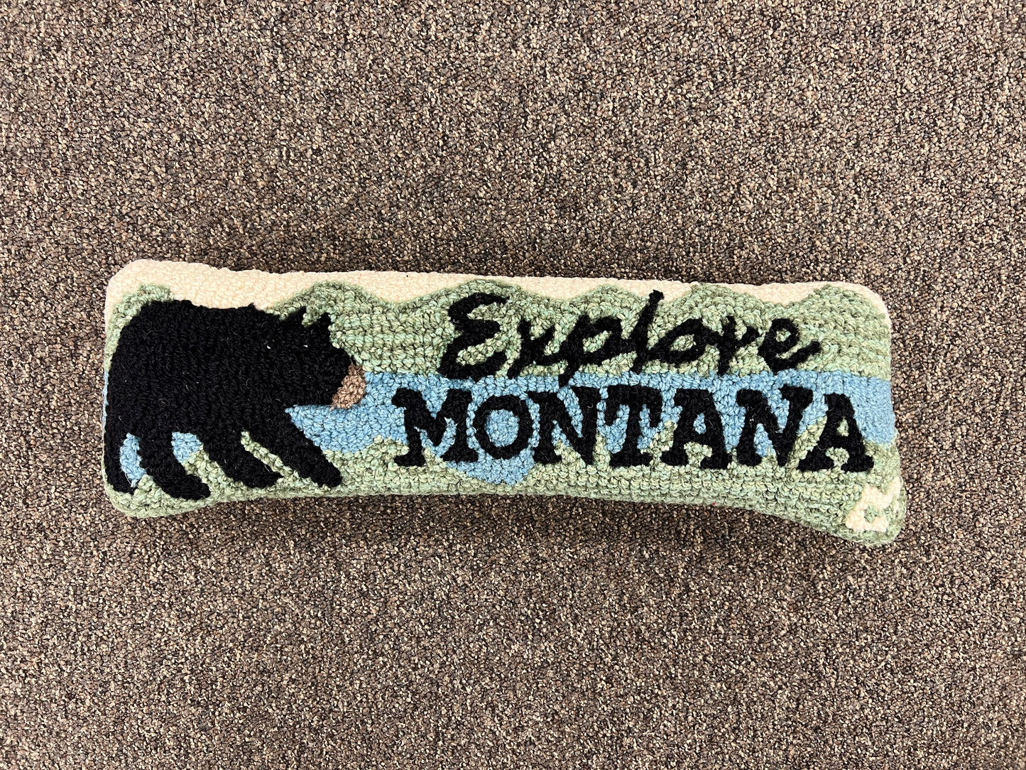 Explore Montana 8" x 24" Hooked Wool Pillow