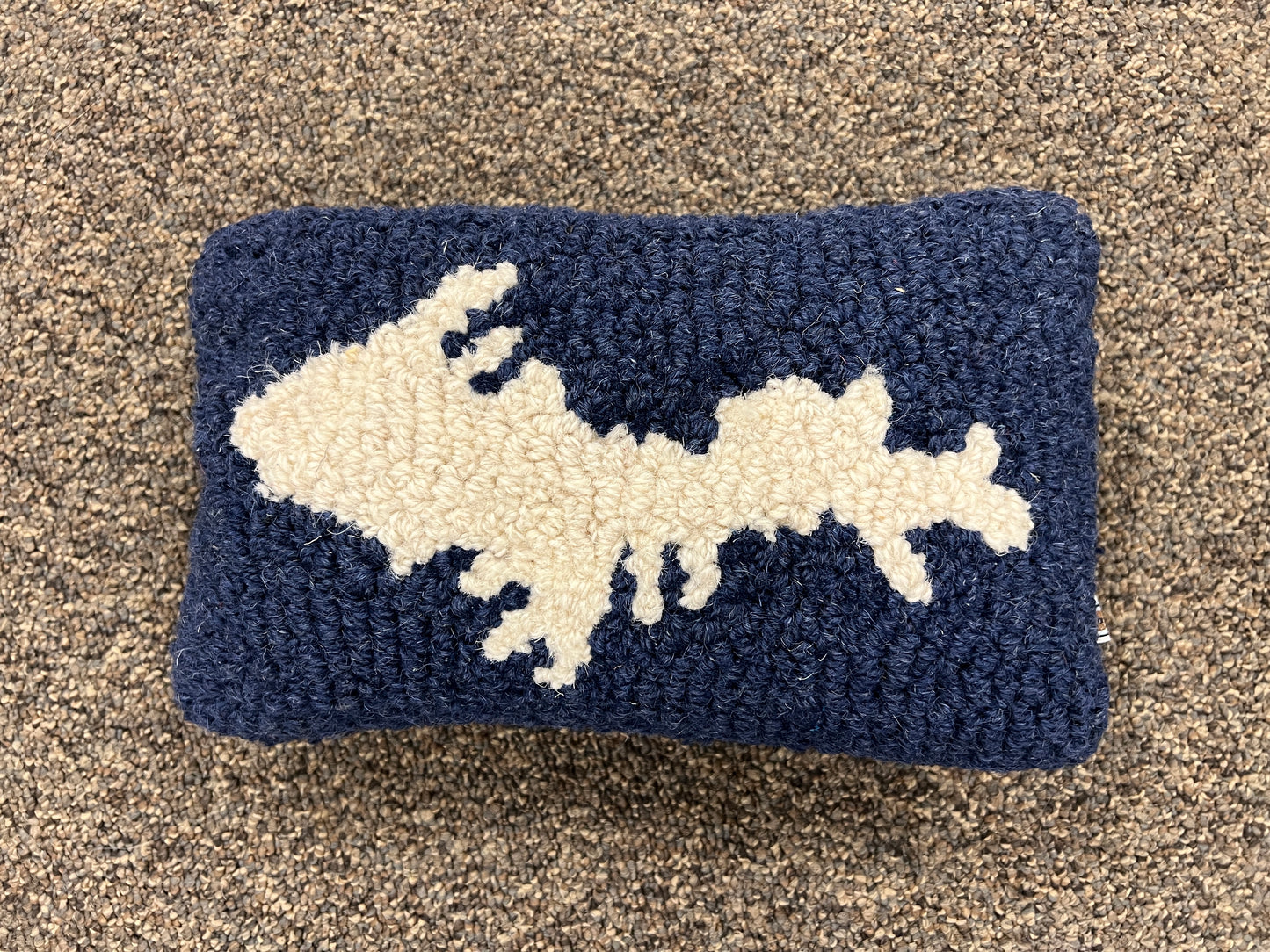 Michigan Upper Peninsula 8" x 12" Hooked Wool Throw Pillow