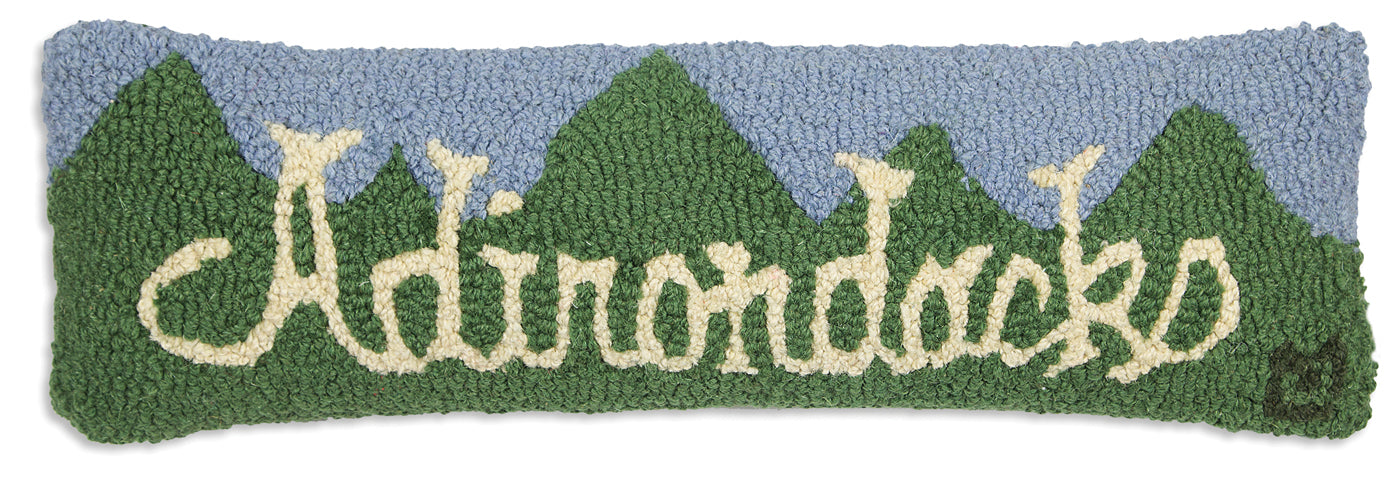 Hooked Wool Pillow - Summer Adirondacks - 8" x 24"