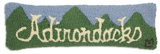 Hooked Wool Pillow - Summer Adirondacks - 8" x 24"