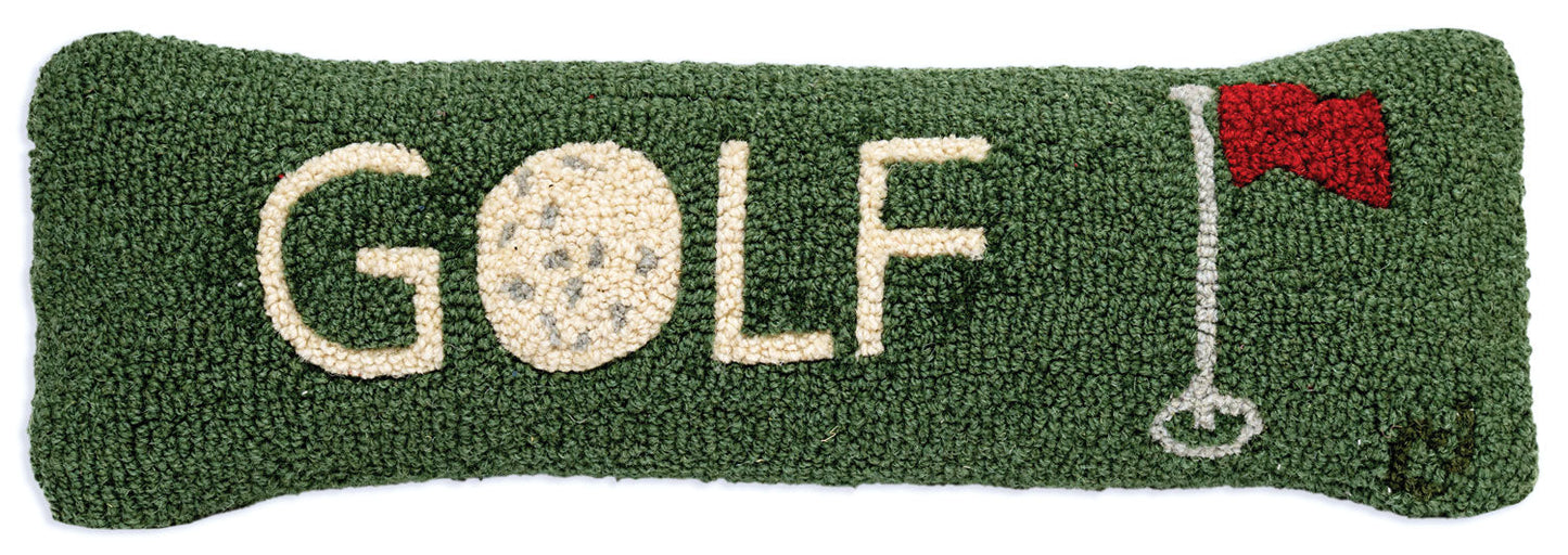Golf - 8" X 24" Hooked Wool Pillow