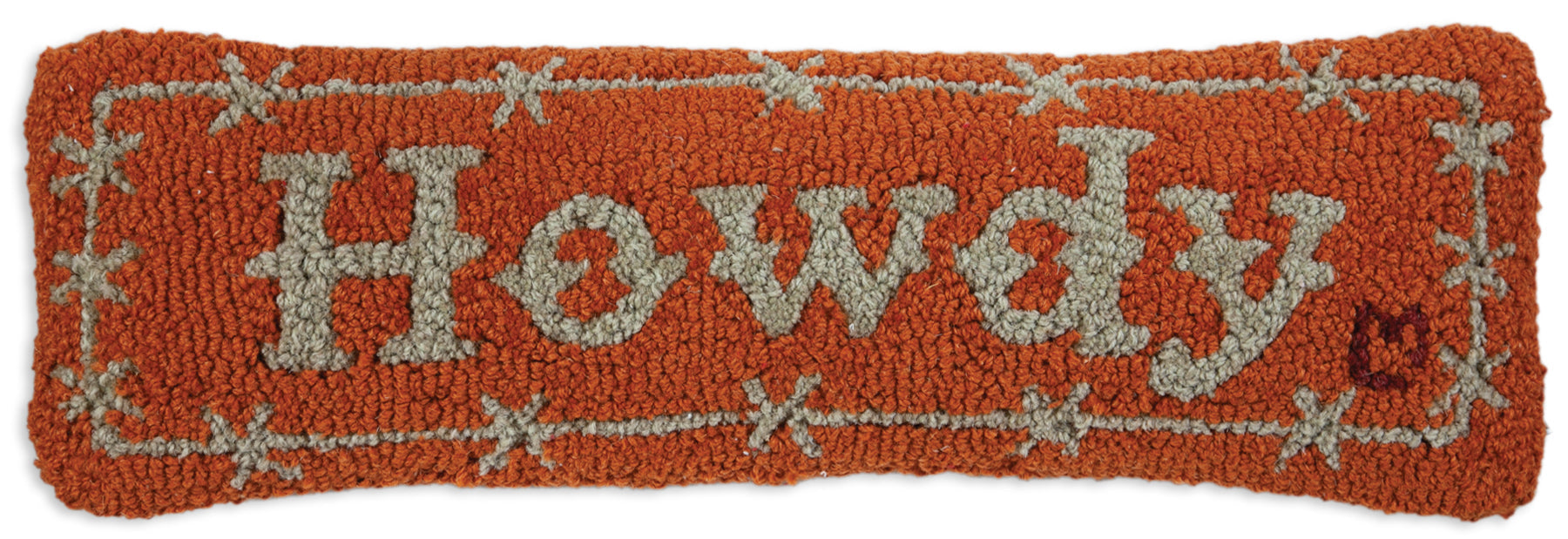 Hooked Wool Pillow - Howdy Longhorn - 8" x 24"