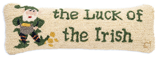 Luck of the Irish - 8" X 24" Hooked Wool Pillow
