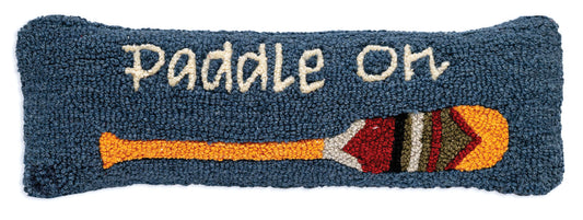Paddle On - 8" X 24" Hooked Wool Pillow