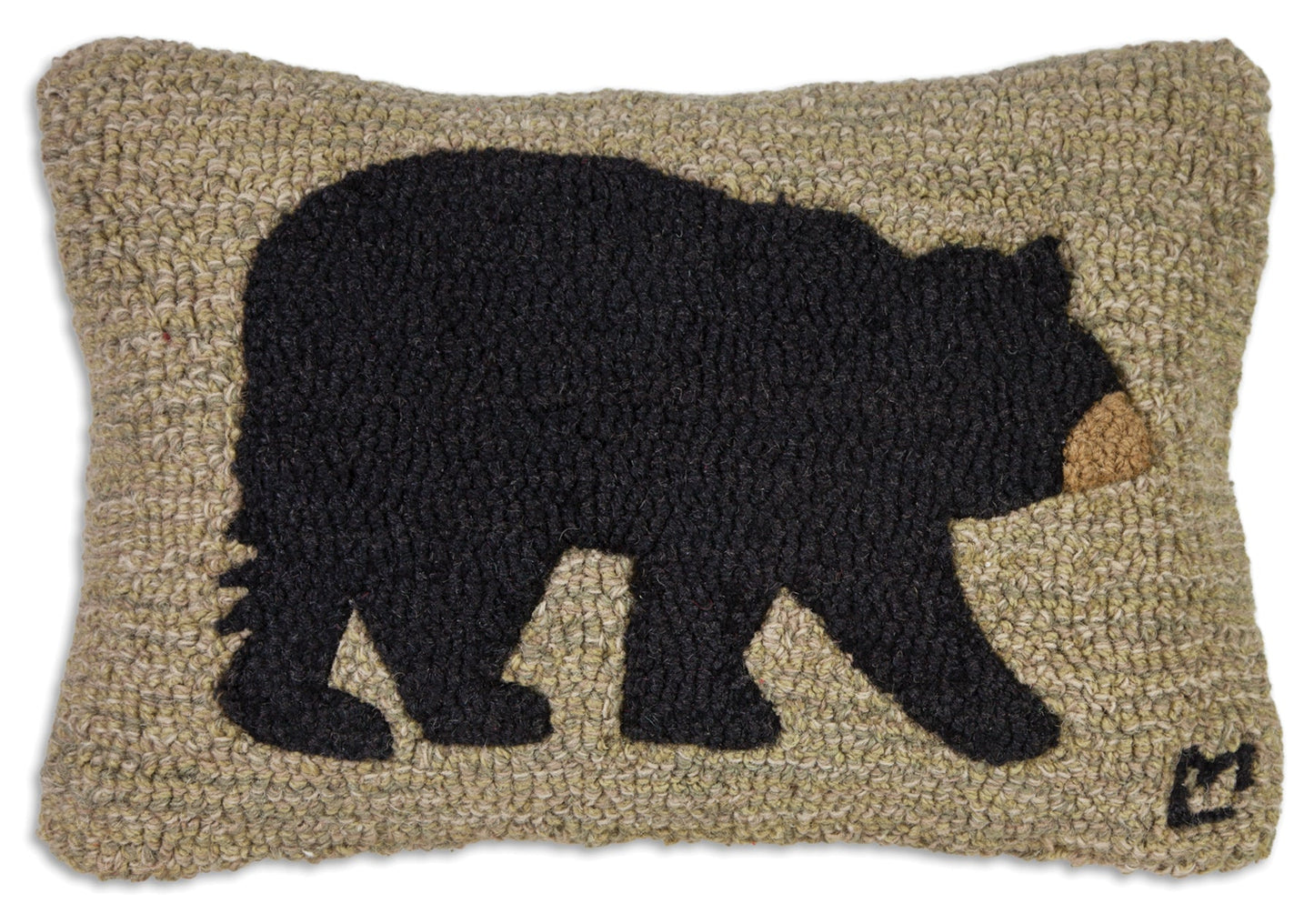 Hooked Wool Pillow - Big Bear - 14" x 20"