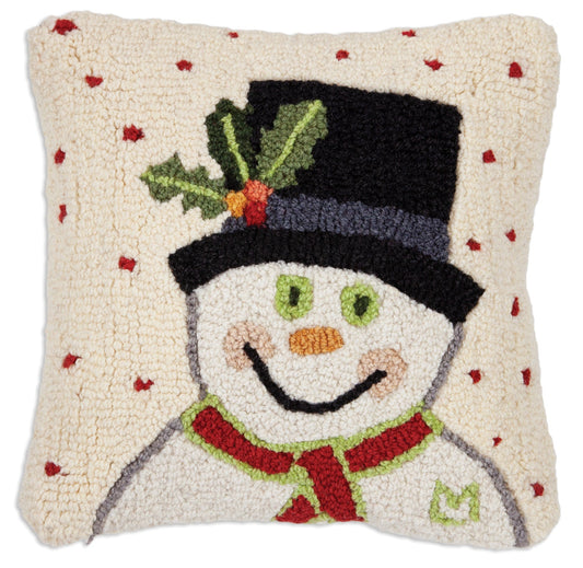 Hooked Wool Pillow - Forever Frosty - 14" x 14"