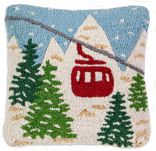 Hooked Wool Pillow - Gondola - 14" x 14"