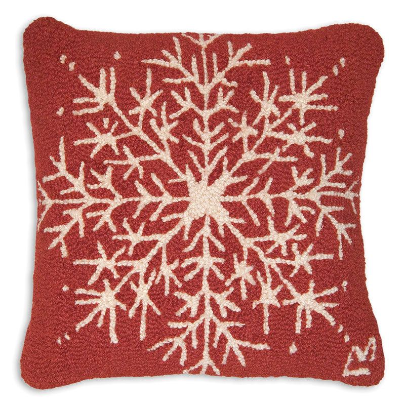 Hooked Wool Pillow - Flake - 18" x 18"