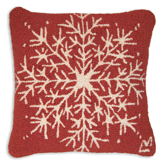 Hooked Wool Pillow - Flake - 18" x 18"