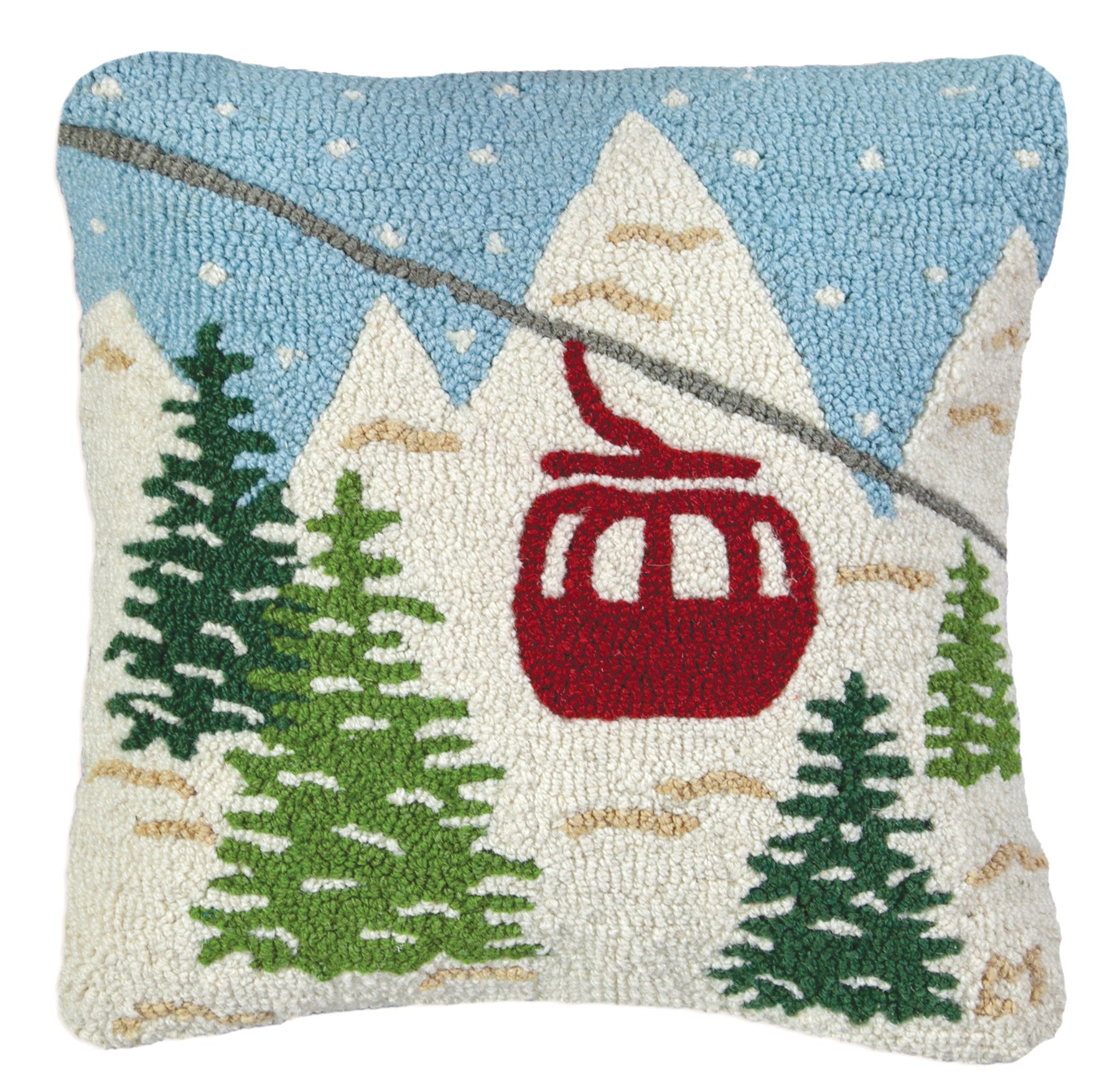 Hooked Wool Pillow - Gondola - 18" x 18"