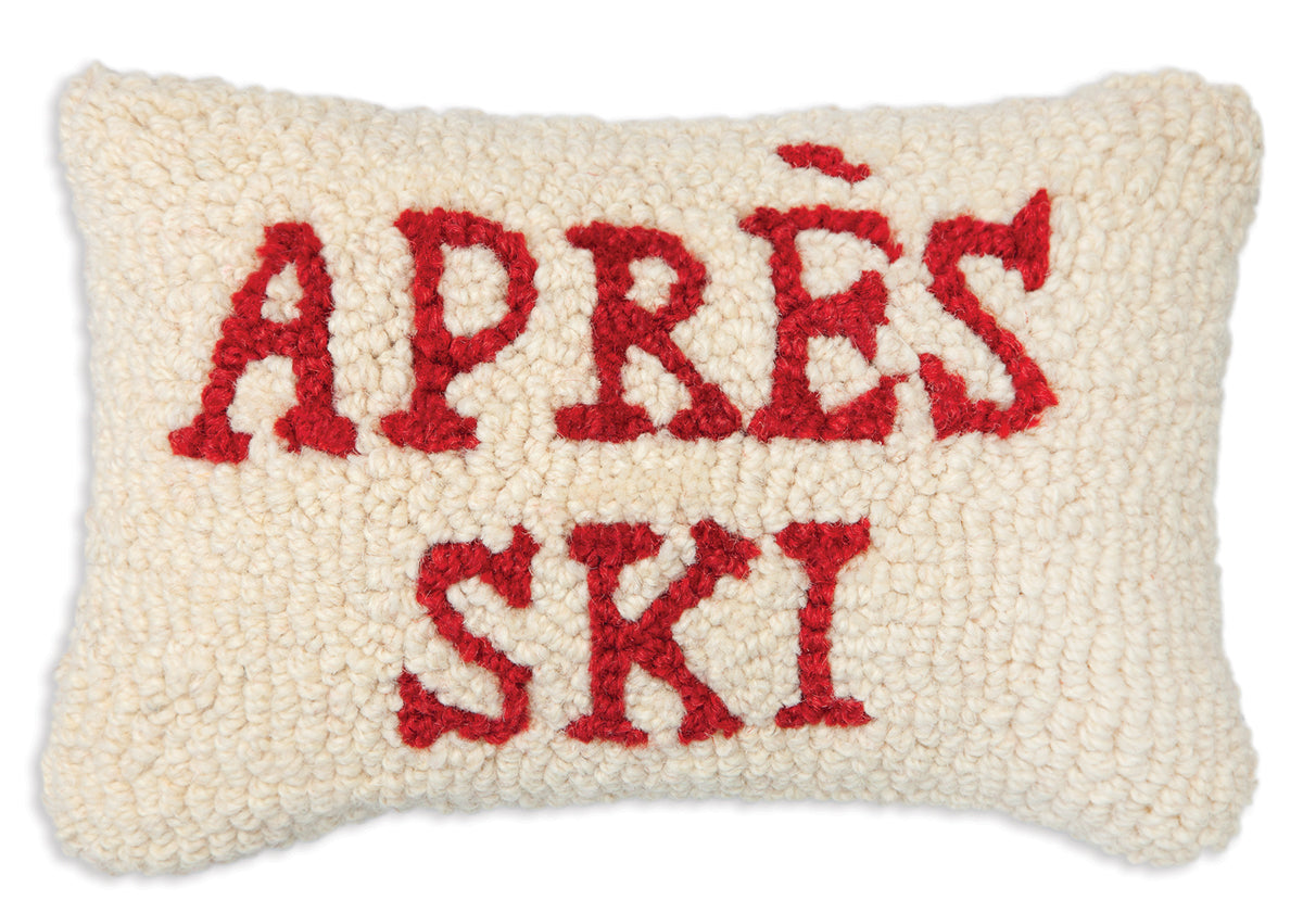 Hooked Wool Pillow - Apres Ski - 8" x 12"