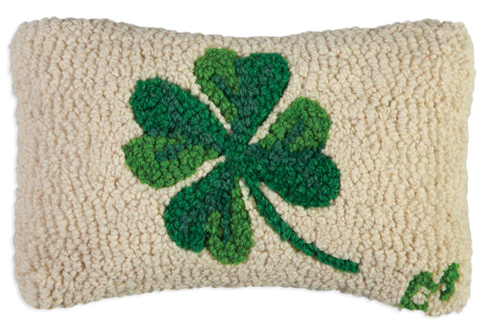 Hooked Wool Pillow - Clover - 8" x 12"