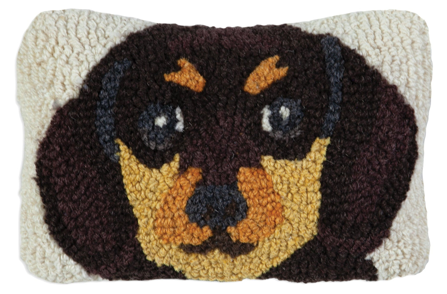 Hooked Wool Pillow - Dachshund Puppy - 8" x 12"