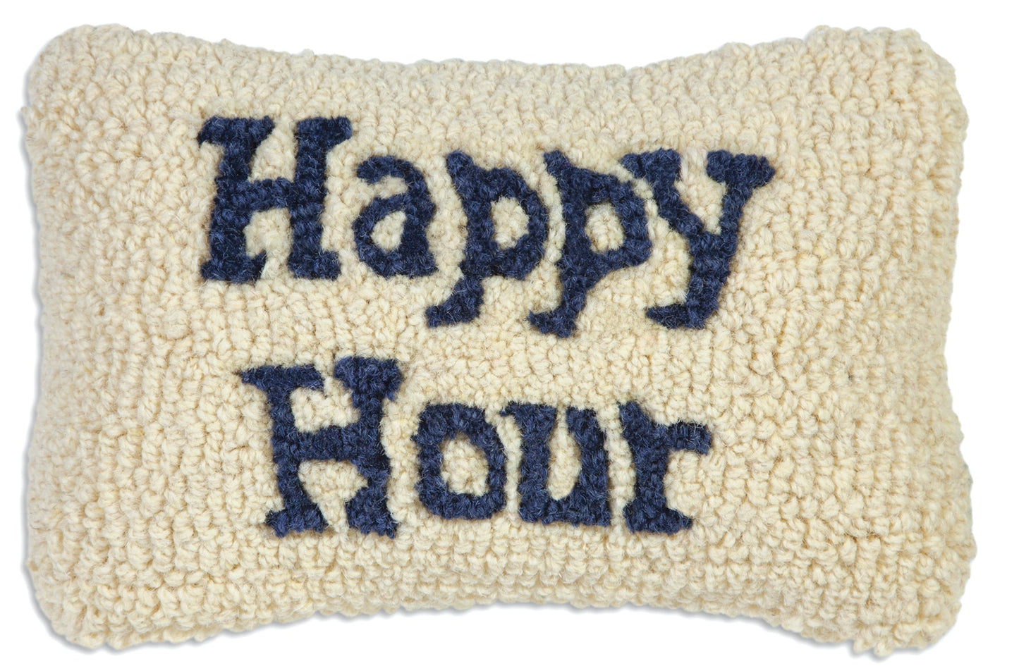 Hooked Wool Pillow - Happy Hour - 8" x 12"