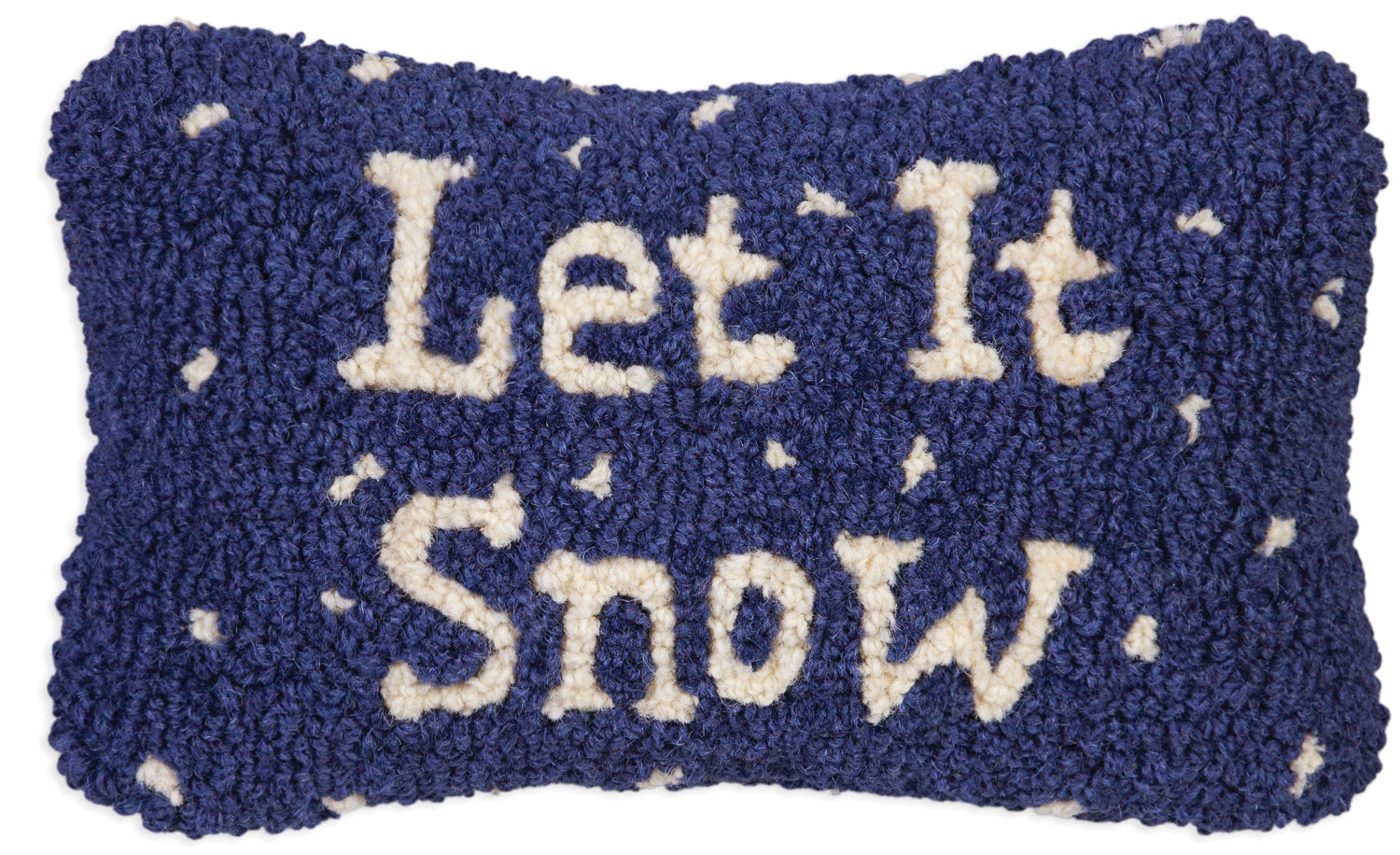 Hooked Wool Pillow - Let It Snow - 8" x 12"