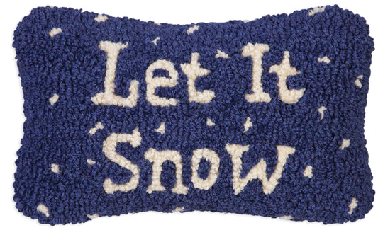 Hooked Wool Pillow - Let It Snow - 8" x 12"