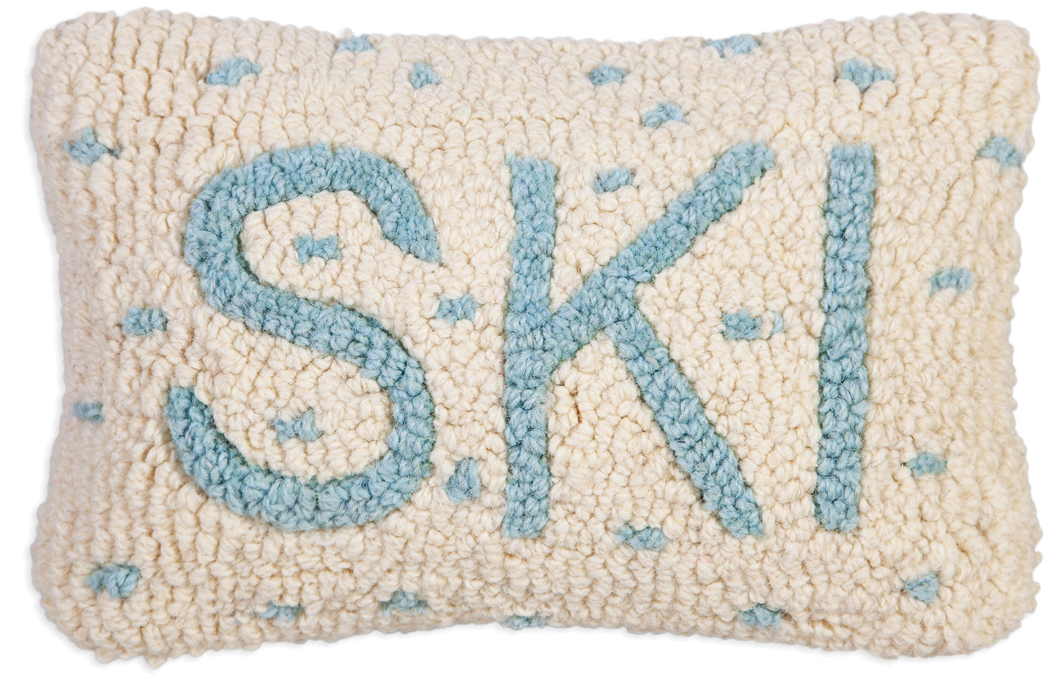 Hooked Wool Pillow - Ski - 8" x 12"