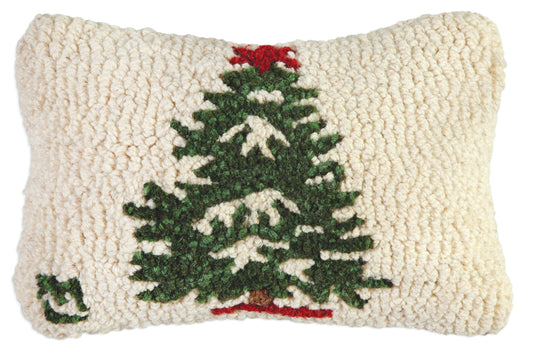 Hooked Wool Pillow - Winter Tree - 8" x 12"