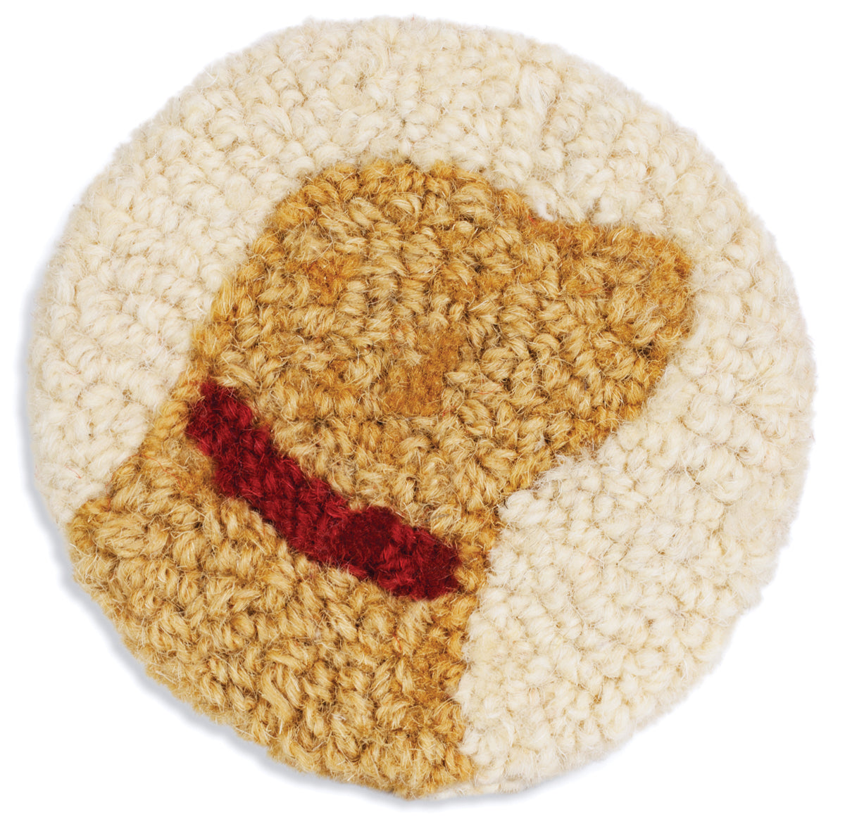 Hooked Wool Coasters - Yellow Lab - 4.5" Round Coasters