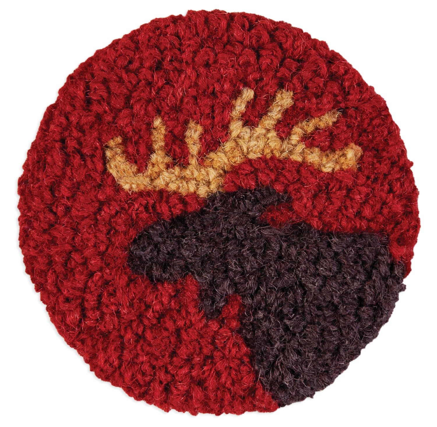 Hooked Wool Coasters - Mighty Moose - 4.5" Round Coasters