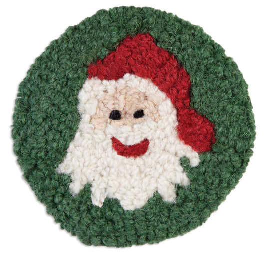 Hooked Wool Coasters - Santa - 4.5" Round Coasters