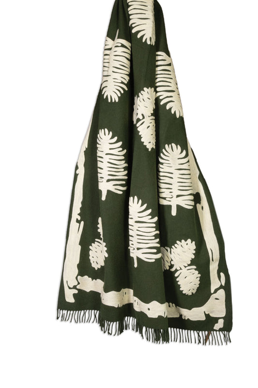 Pine Blanket - 52" X 70" Wool Throw Blanket