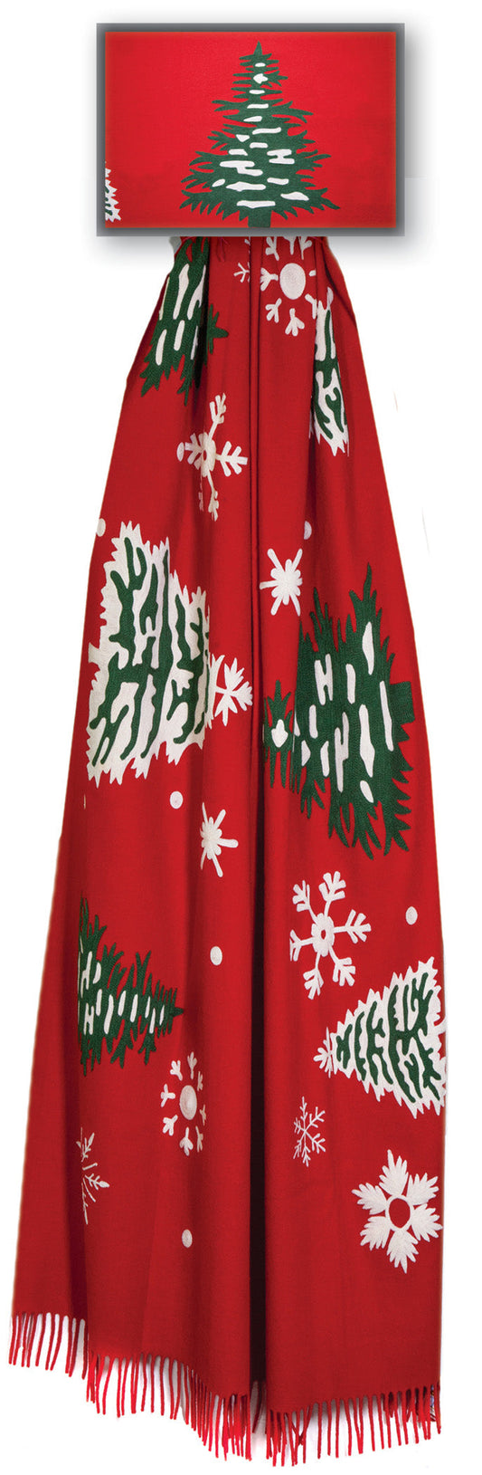 Snow Flakes With Trees - 52" x 70" Throw Blanket