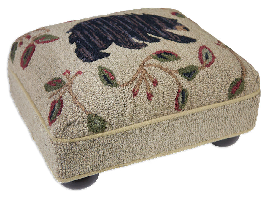 Bun Foot Stool - Black Bear - 14" x 18" x 9" Foot Stool