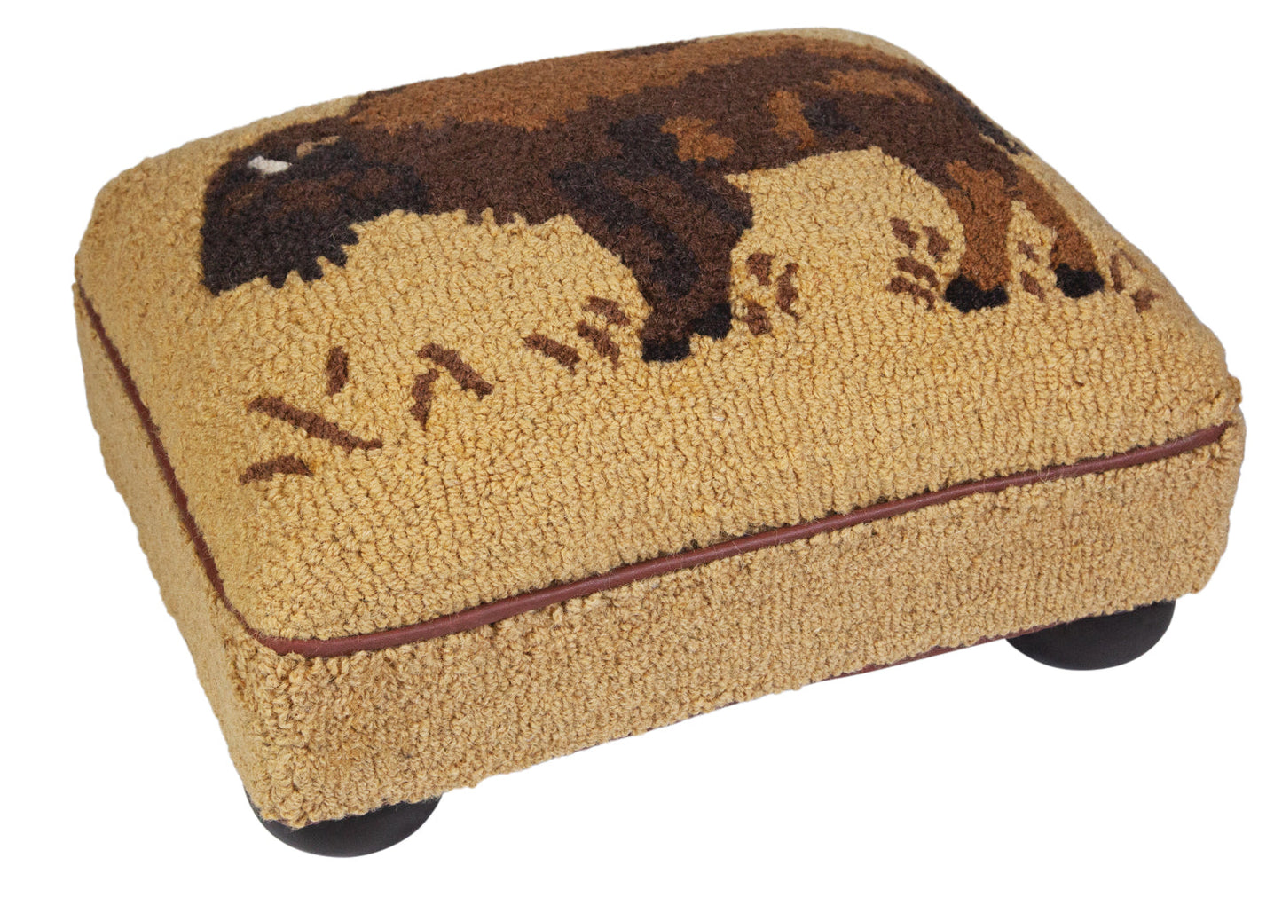 Bun Foot Stool - Buffalo On Gold - 14" x 18" x 9" Foot Stool