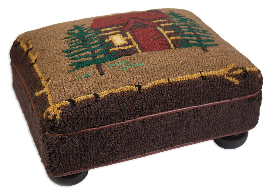 Bun Foot Stool - Cabin In The Woods - 14" x 18" x 9" Foot Stool