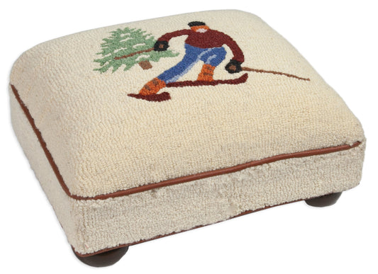 Bun Foot Stool - Gone Skiing - 14" x 18" x 9" Foot Stool