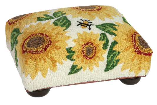 Bun Foot Stool - Sunflower And Bee - 14" x 18" x 9" Foot Stool