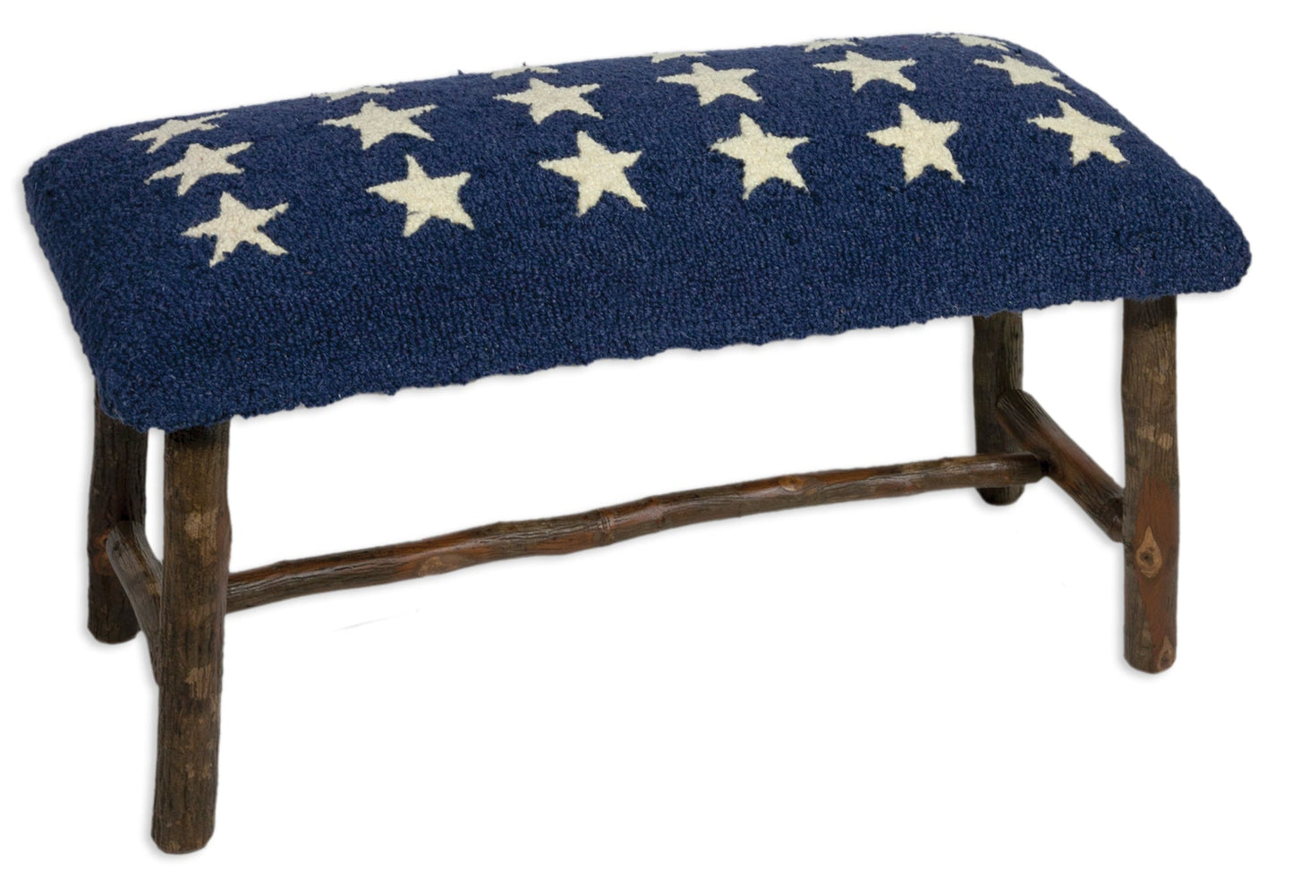 Hickory Bench - Blue Stars - 32" x 15" x 17" Bench