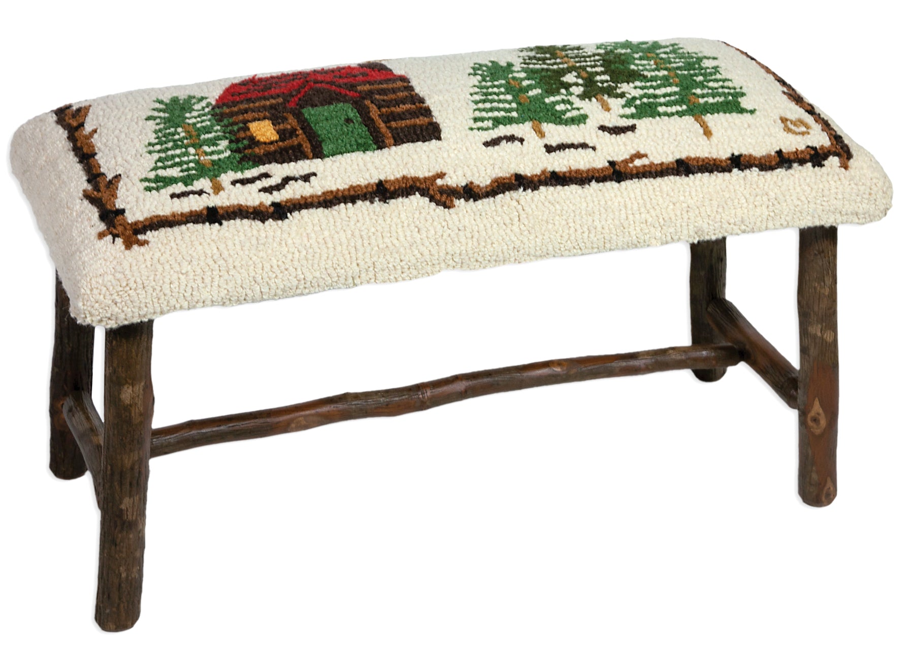 Hickory Bench - Cabin In The Woods - 32" x 15" x 17" Bench