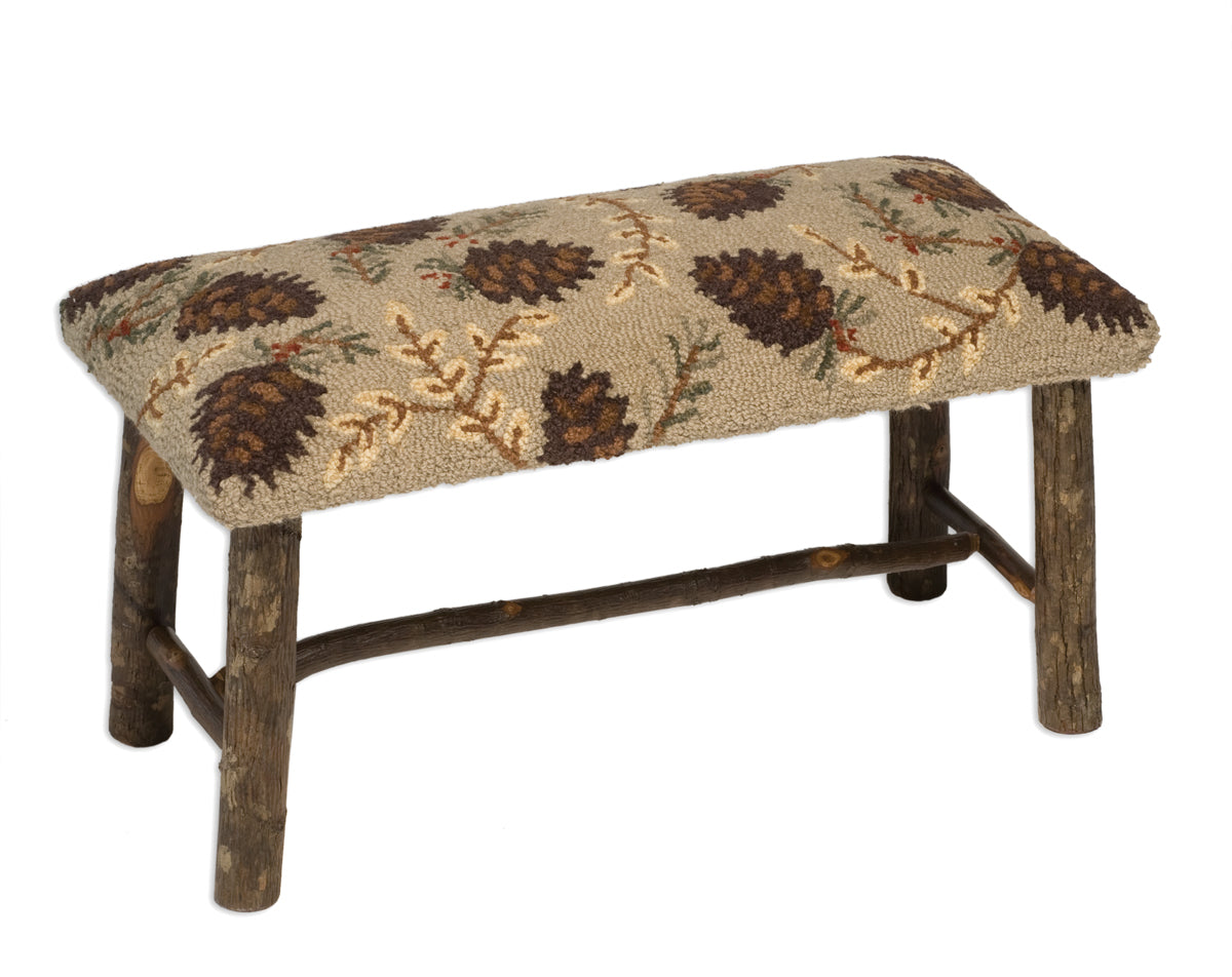 Hickory Bench - Northwoods Cones - 32" x 15" x 17" Bench