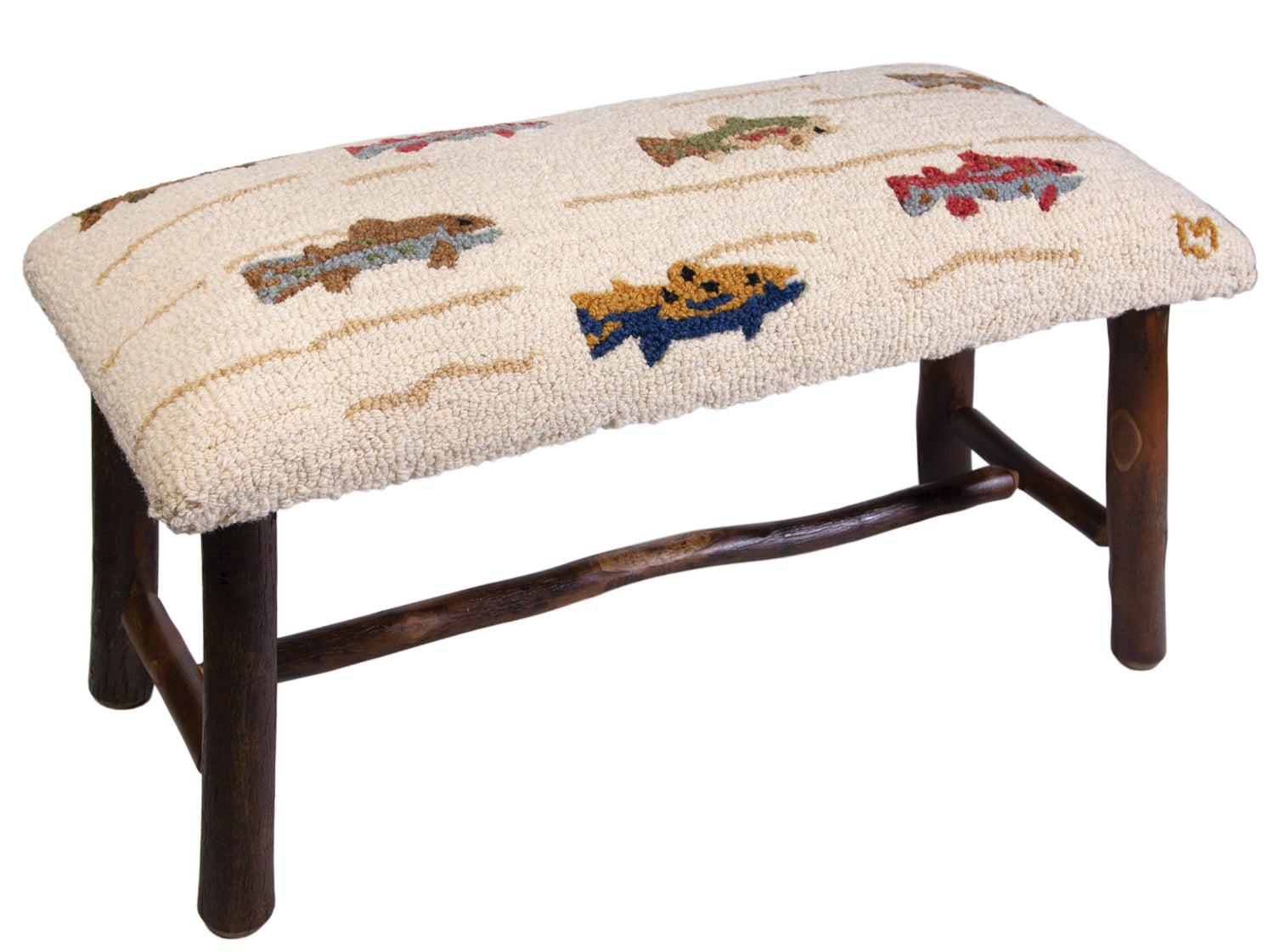 Hickory Bench - Summer Trout - 32" x 15" x 17" Bench