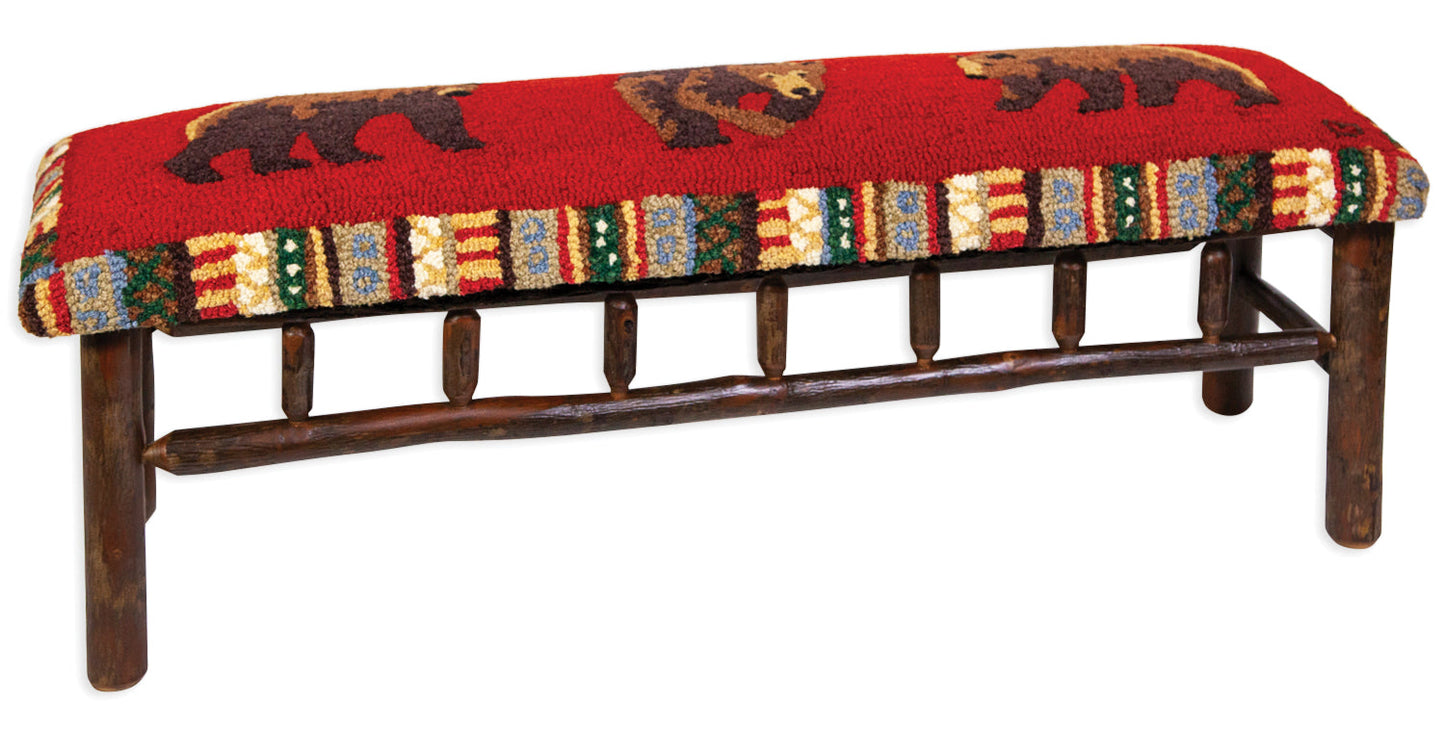 Hickory Bench - Cinnamon Bear - 48" x 15" x 17" Bench