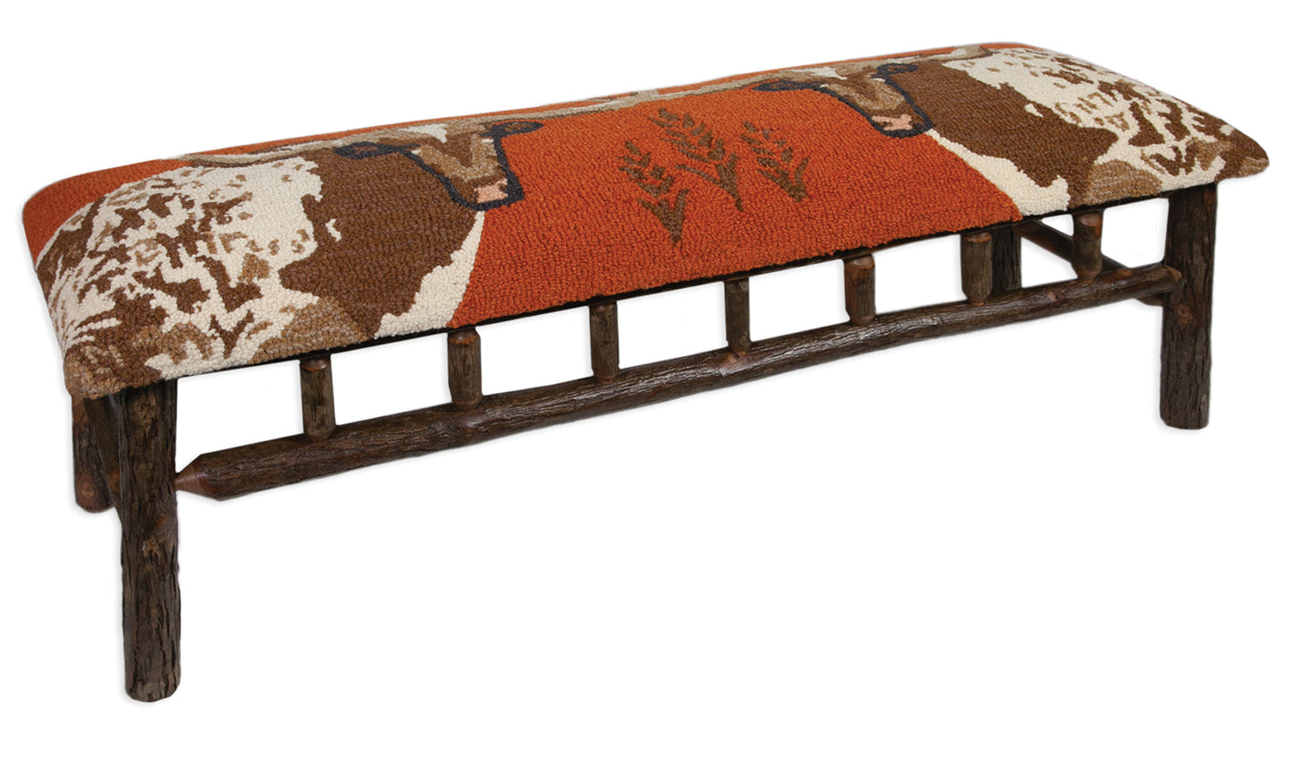 Hickory Bench - Longhorn - 48" x 15" x 17" Bench