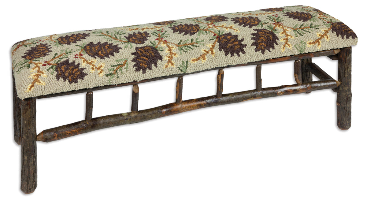 Hickory Bench - Northwoods Cones - 48" x 15" x 17" Bench