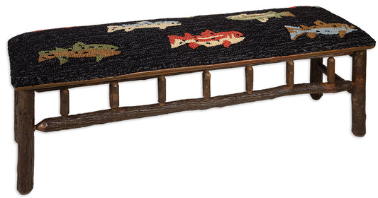 Hickory Bench - River Fish - 48" x 15" x 17" Bench