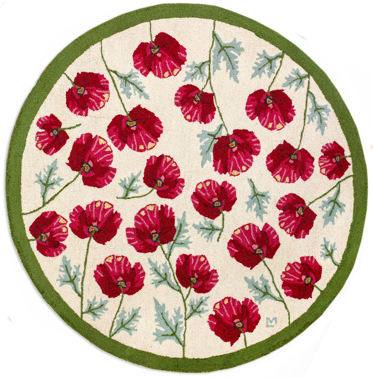 Popy Rugi Hooked Wool Rug - Poppy Profusion - 5' Round – Chandler 4 Corners