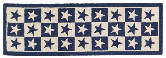 Blue Star Checkerboard -  2.5' X 8'  Runner