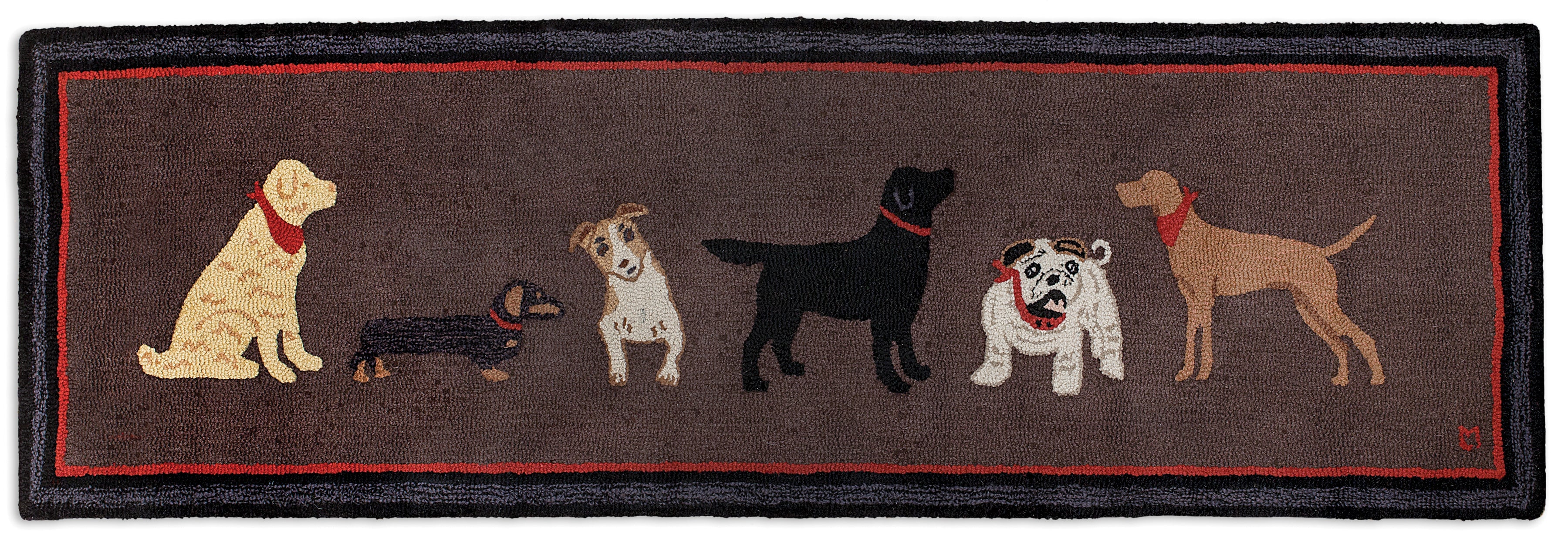 Hooked Wool Rug - Dogs Welcome On Brown - 2.5' x 8' Runner – Chandler 4 ...