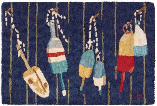 Hooked Wool Rug - Buoys - 2' x 3'